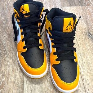 Nike Air Jordan Mid Sneakers - Black and Yellow